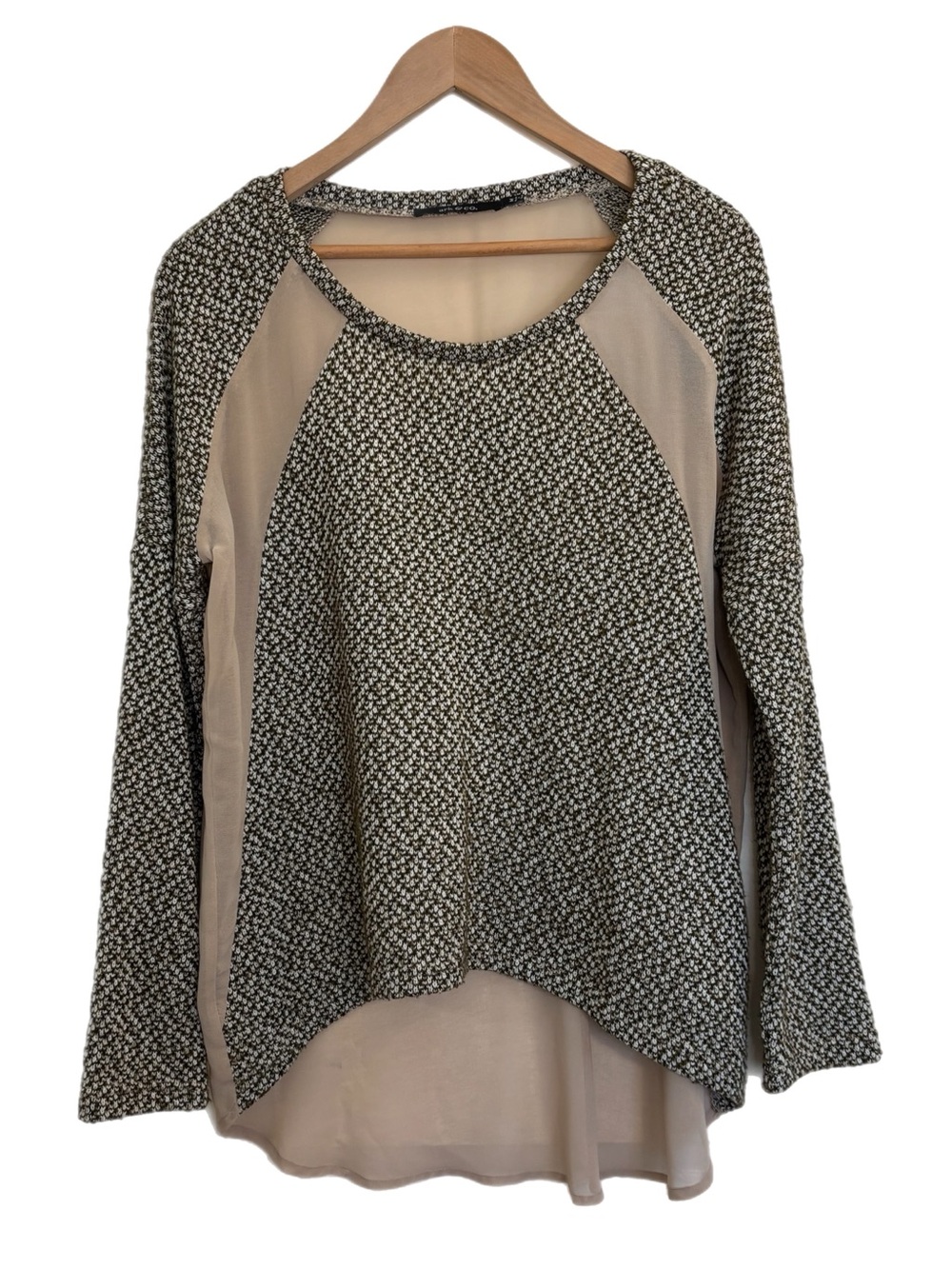 Ark & Co. brown & tan contrast back & cutout  stripes top w/ longer back
